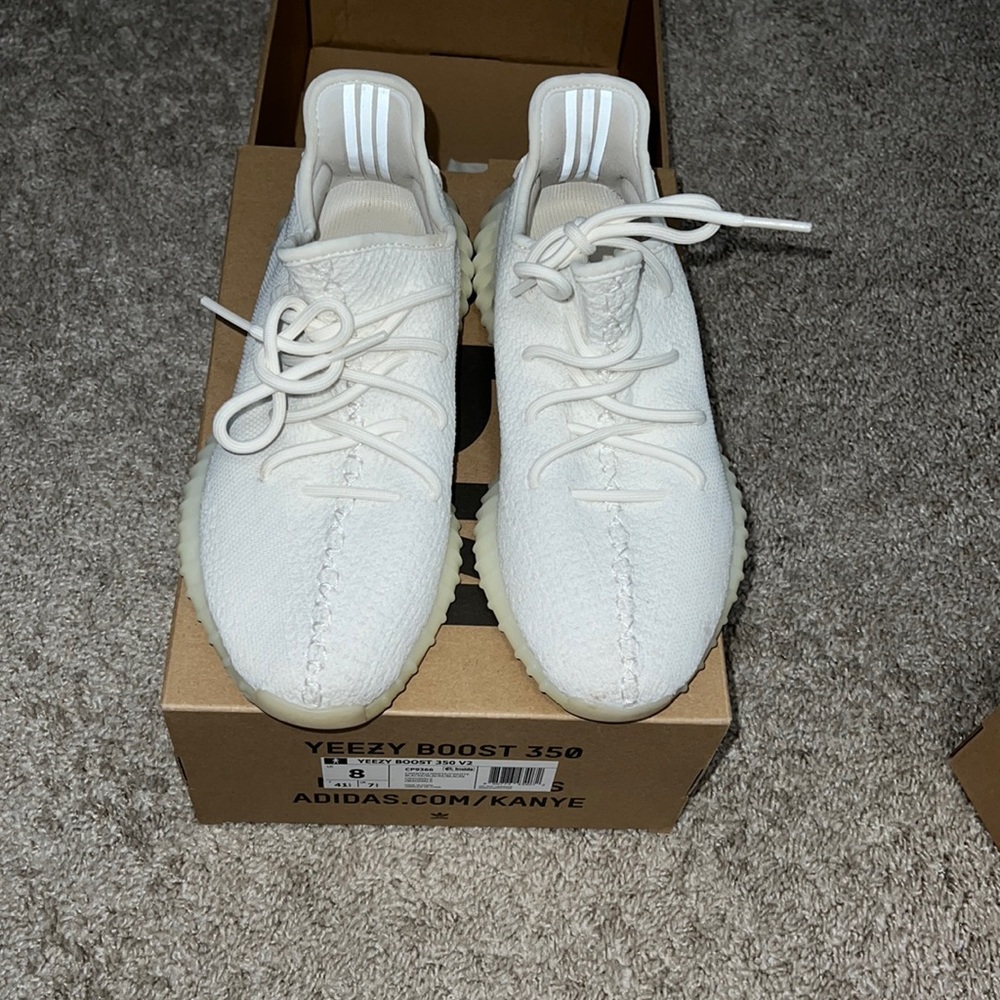 Yeezy Boost 350 White, size 8.